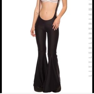 LBD Black suspender rave festival flares